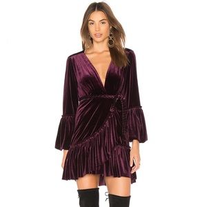 MISA Los Angeles Revolve Corrine Velvet Wrap Dress